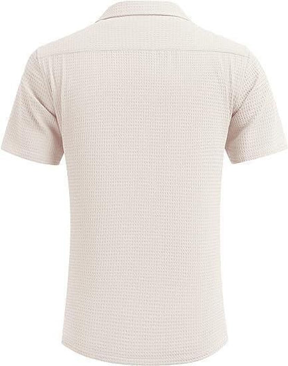 Men's Knit Stylish Half Sleeve Shirt Beige