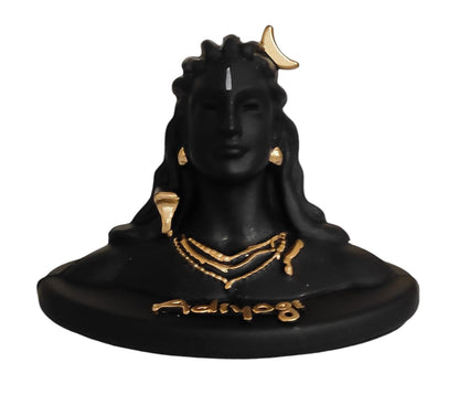 Himalaya Haridwar Polyresin Adiyogi Shiv ji Idol for Pooja Room | Lord Adiyogi Shankara Statue Figurine | Hindu Religious Mahadev Murti Statue Showpiece | Adiyogi Lord Shiva Statue (Black)