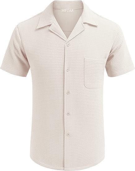 Men's Knit Stylish Half Sleeve Shirt Beige